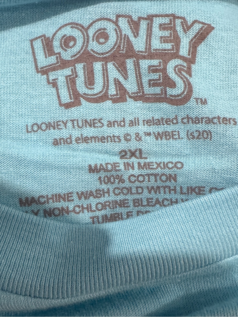 Looney Tunes Graphic Tee Unisex Blue Sz 2XL Characters Frame Grid Cotton T-Shirt - Picture 2 of 4